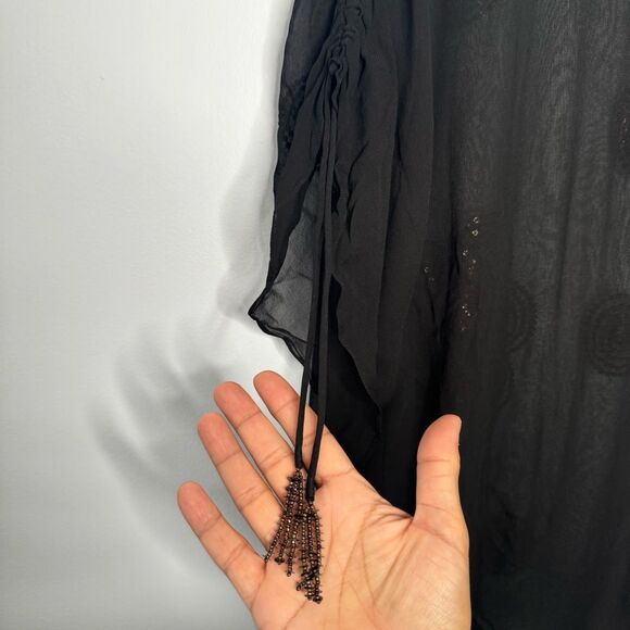 Kay Celine black beaded blouse size large - Picture 5 of 6